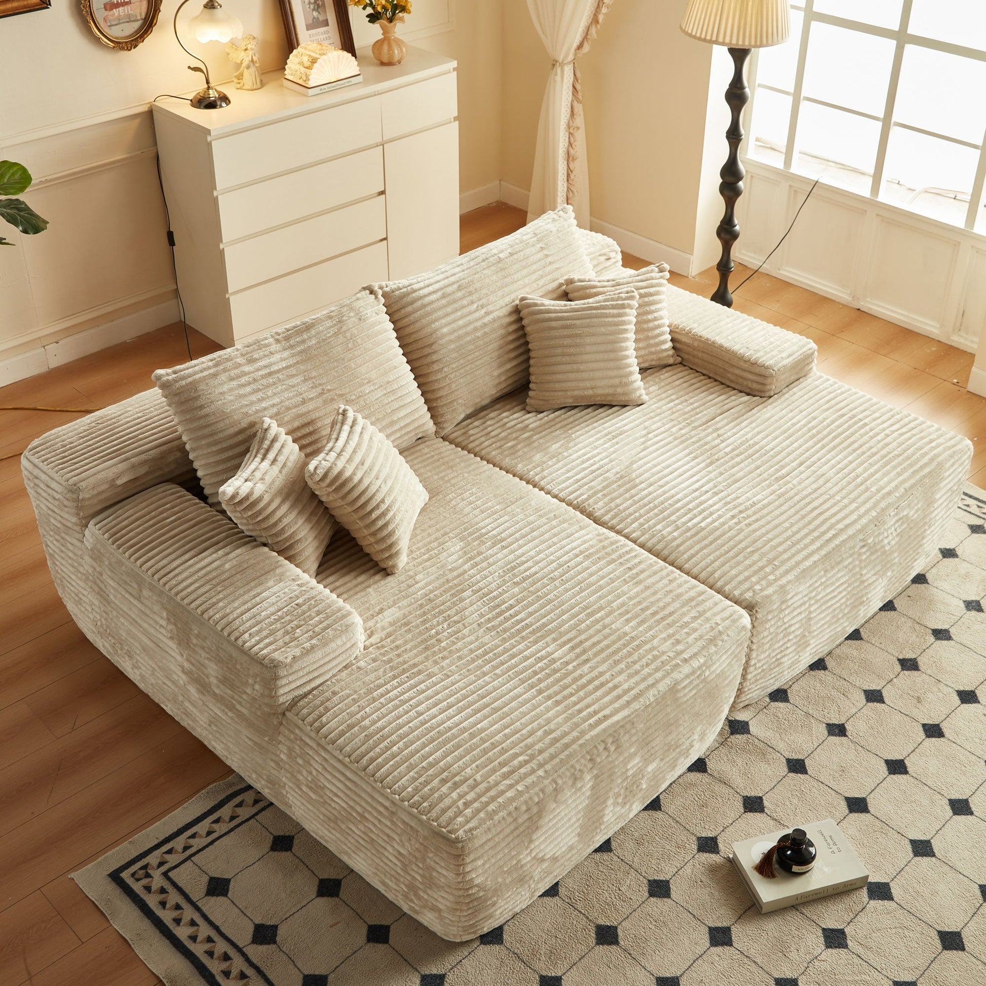 OVIOS 81" Boneless Sofa, Sleeper Couch, No Assembly Required